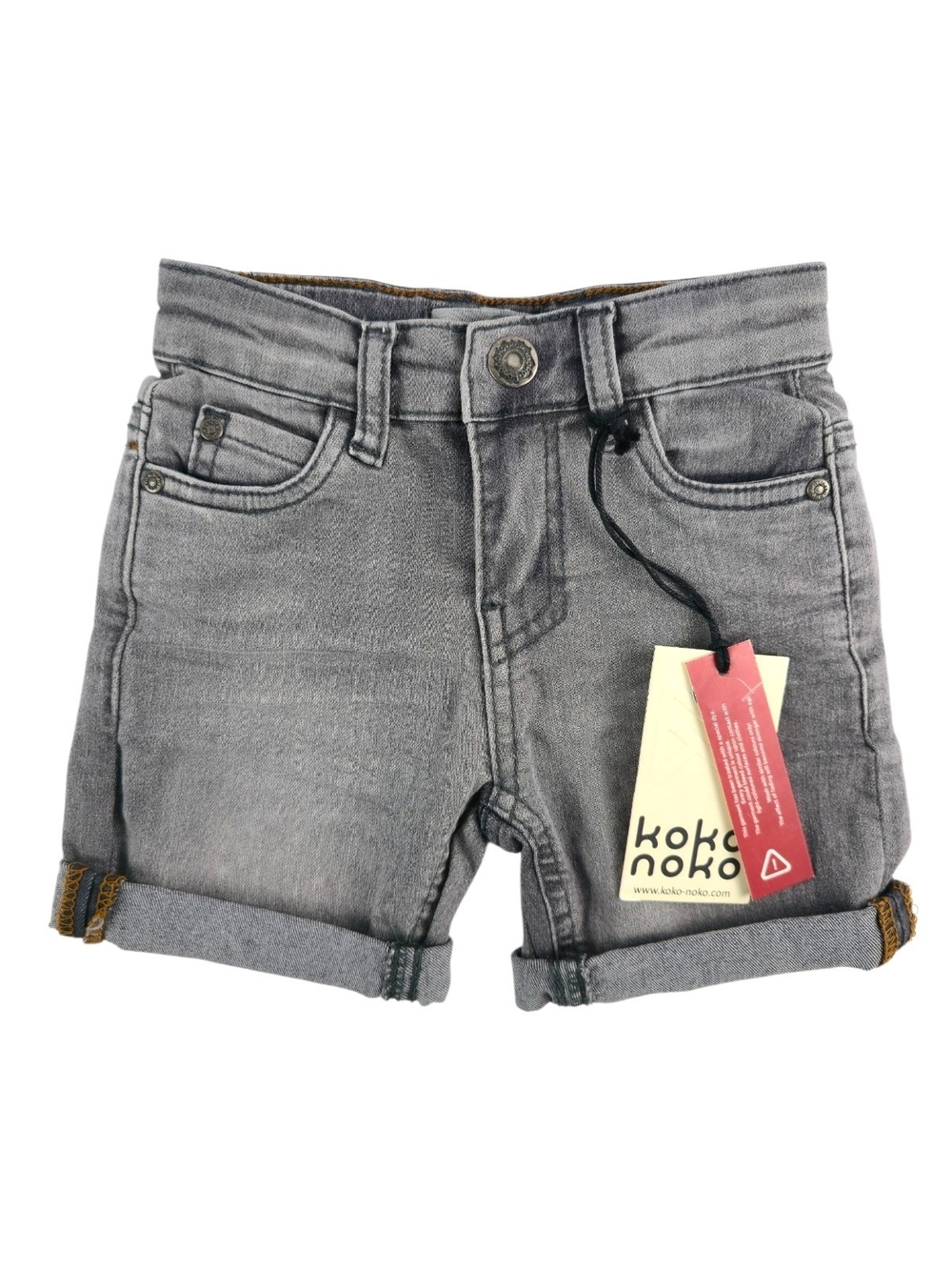 Koko Noko, Boy Jean Denim Shorts, Light Grey,  2Y